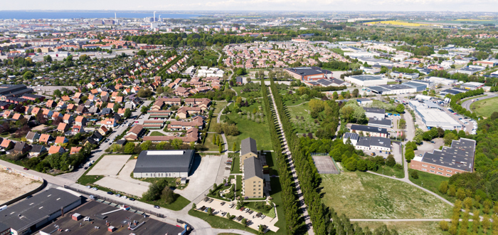 Flygbild över området